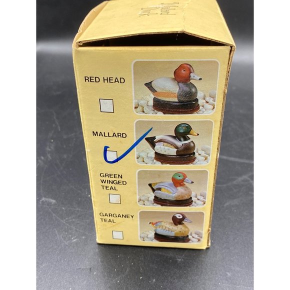 Vintage Mallard Duck Bisque Porcelain Wood Base Lint brush - Picture 9 of 15